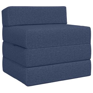 vidaXL Сгъваем диван легло Синьо 200 x 70 x 15 см Текстил