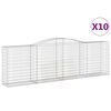 vidaXL Габионни кошници арка 10 бр 400x50x120/140см поцинковано желязо