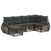 vidaXL Градински Софа Комплект 6 pcs Сив и тъмен сив полиратан