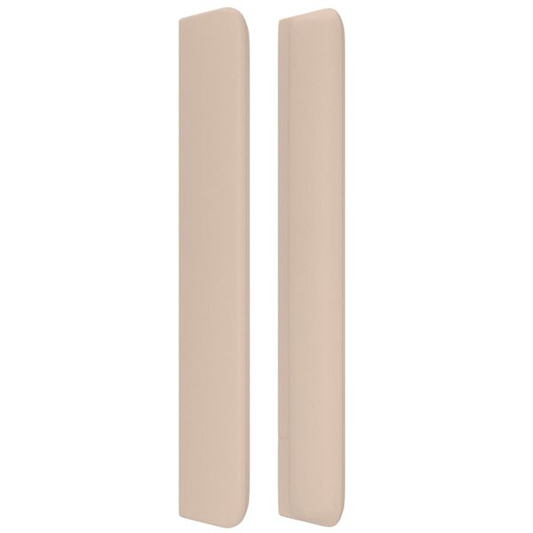 vidaXL Горна табла с уши, капучино, 103x16x118/128 см, изкуствена кожа