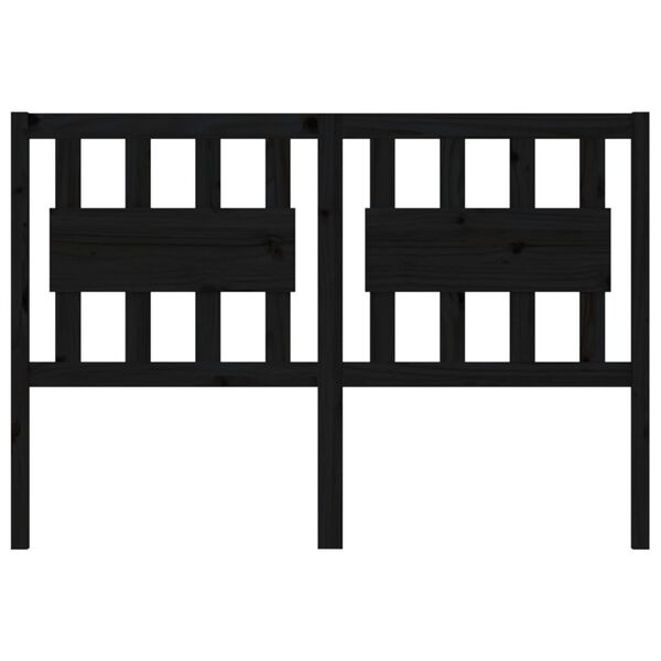 vidaXL Горна табла за легло, черна, 145,5x4x100 см, бор масив