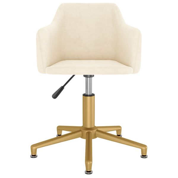 vidaXL Въртящи трапезни столове, 2 бр, кремави, кадифе