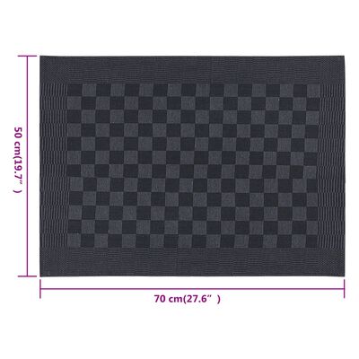 vidaXL Кухненски кърпи 10 бр черно и сиво 50x70 см памук