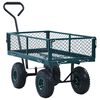 vidaXL Градинска ръчна количка, зелена, 250 кг