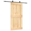 vidaXL Преплъзваща се врата Естествено и черно 100 x 210 cm