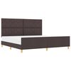 vidaXL Рамка за легло с таблото Тъмнокафяв 200 x 200 cm текстил