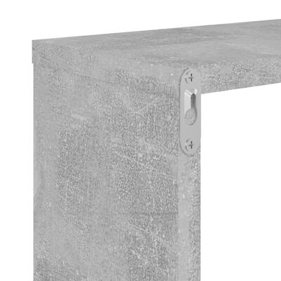 vidaXL Стенни кубични рафтове, 4 бр, бетонно сиви, 26x15x26 см