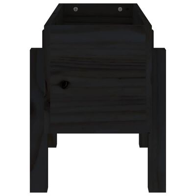 vidaXL Градински сандък, черен, 62x30x38 см, бор масив