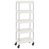 vidaXL Кухненска количка на 5 нива, бяла, 42x29x128 см, желязо и ABS