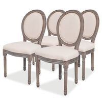 vidaXL Трапезни столове, 4 бр, кремави, текстил