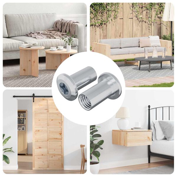 vidaXL Гайка с заключване 2 pcs Никел М6 x 25 мм Стомана