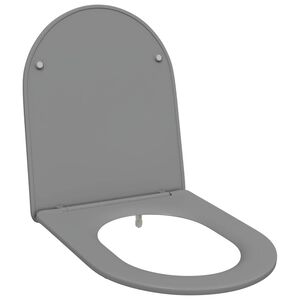vidaXL Тоалетна седалка Сиво 47 x 36 x 3,4 см Дуропласт