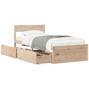 vidaXL Рамка за легло без матрак, 90x200 см, масивна чамова дървесина