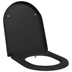 vidaXL Тоалетна седалка Черно 49 x 36 x 4 см Дуропласт