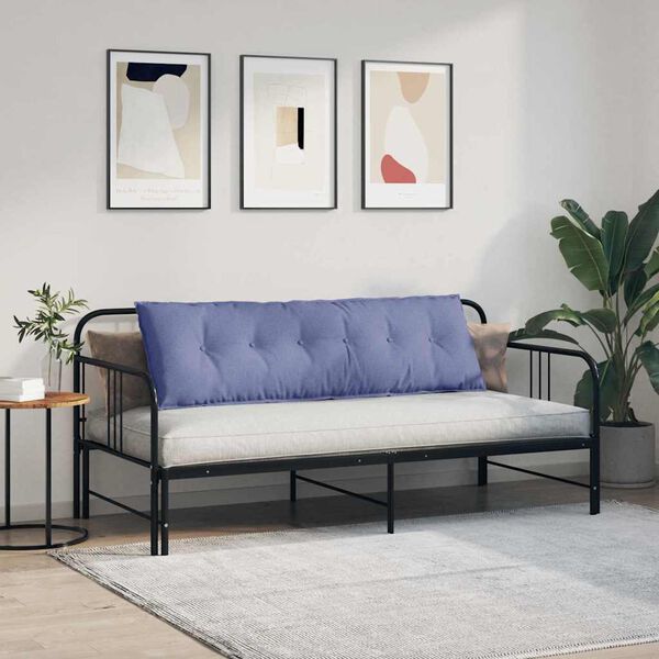 vidaXL Възглавница за гръб Дънково син 160 x 19 x 50 см текстил