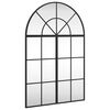 vidaXL Стенно огледало, черно, 60x90 см, арка, желязо
