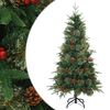 vidaXL Изкуствено коледно дърво с хингед Зелен 150 cm