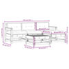 vidaXL Градински комплект с възглавници, 5 части, дърво масив