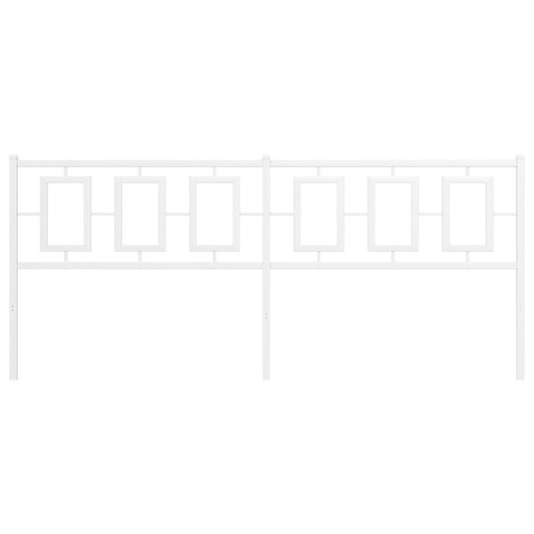 vidaXL Метална табла за глава, бяла, 193 см
