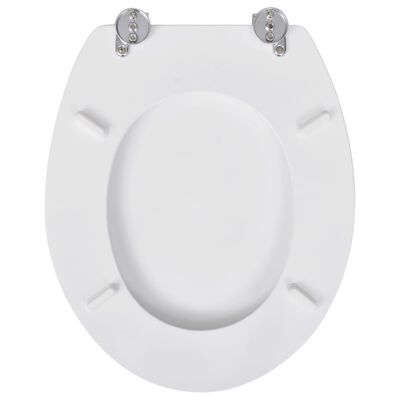 vidaXL WC тоалетна седалка МДФ капак изчистен дизайн бяла