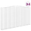 vidaXL Габионни кошници арка 4 бр 400x30x220/240 см поцинковано желязо