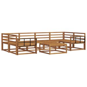 vidaXL Комплект дивани за открито 7 pcs Естествен