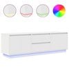vidaXL ТВ шкаф с LED осветление, бял, 160,5x41x50 см