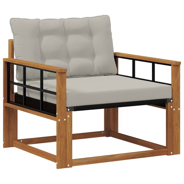 vidaXL Комплект дивани за открито Солидно акациево дърво и текстилена