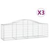 vidaXL Габионни кошници арка 3 бр 200x50x60/80 см поцинковано желязо