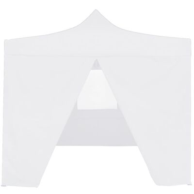 vidaXL Сгъваема парти шатра с 4 странични стени 2x2 м стомана бяла