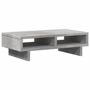 vidaXL Поставка за монитор, бетонно сива, 50x27x15 см, инженерно дърво
