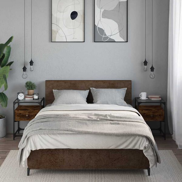 vidaXL Нощни шкафчета 2 бр опушен дъб 40x40x55 см инженерно дърво