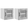 vidaXL Стенен стъклен шкаф PORTO 2 pcs Циментено сиво 40 x 31 x 40 см