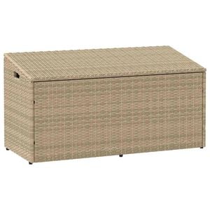 vidaXL Градинска кутия за съхранение, бежова, 110x50x58 см, полиратан