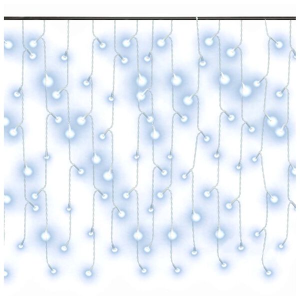 vidaXL LED завеса ледени висулки 10 м 400 LED студено бяло 8 режима