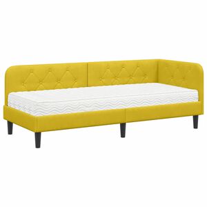 vidaXL Ъглова рамка за легло Жълто 80 x 200 cm Кадифе