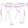 vidaXL Трапезна маса Y-образна рамка 80x80x75,5 см бор масив и стомана