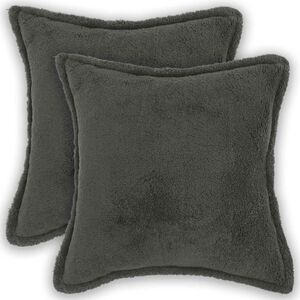vidaXL Калъфка за възглавница 2 pcs HOUTEN Тъмносиво 30 x 30 cm Букле