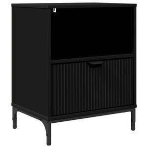 vidaXL Нощен шкаф Черно 49 x 36 x 61 см Инженерна дървесина