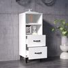 vidaXL Сайдборд, бял, 34,5x34x90 см, инженерно дърво