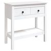 vidaXL Конзолна маса бяла 75x35x75 см борово дърво масив