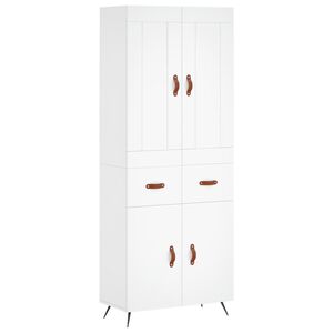 vidaXL Висок шкаф, бял, 69,5x34x180 см, инженерно дърво