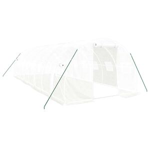 vidaXL Оранжерия със стоманена рамка бяла 24 м&sup2; 8x3x2 м