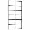 vidaXL Плъзгаща врата, ESG стъкло и алуминий, 102x205 см, черна