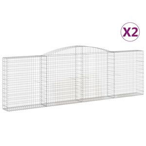 vidaXL Габионни кошници арка 2 бр 400x30x120/140см поцинковано желязо