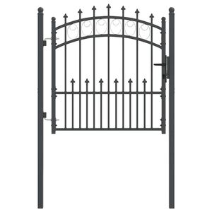 vidaXL Оградна врата с шипове EMMEN 100 x 100 cm Сиво