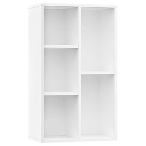 vidaXL Библиотека/бюфет, бяла, 50x25x80 см, инженерно дърво