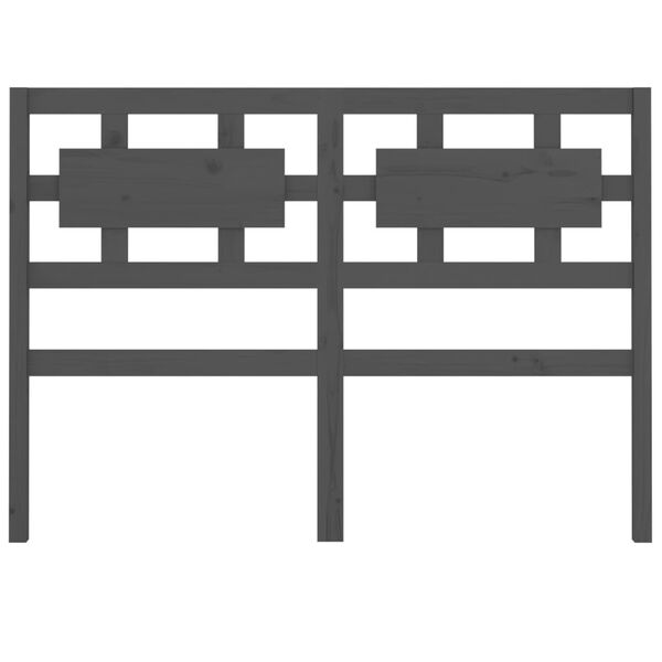 vidaXL Горна табла за легло, сива, 205,5x4x100 см, бор масив