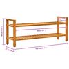 vidaXL Поставка за обувки с 2 рафта, 100x27x40 см, дъбов масив