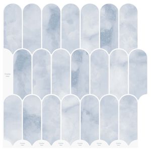 vidaXL Плочка с перо 10 pcs Светлосиньо 30 x 30 cm Полиуретан и PET